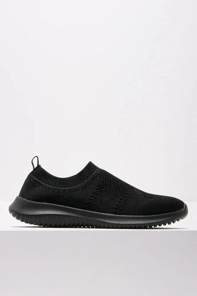 Knitted Trainer Black Best Sneakers For Flat Feet