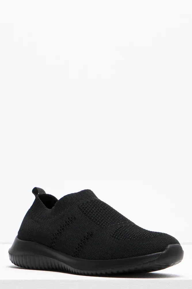 Platform Nike Sneakers Knitted Trainer Black