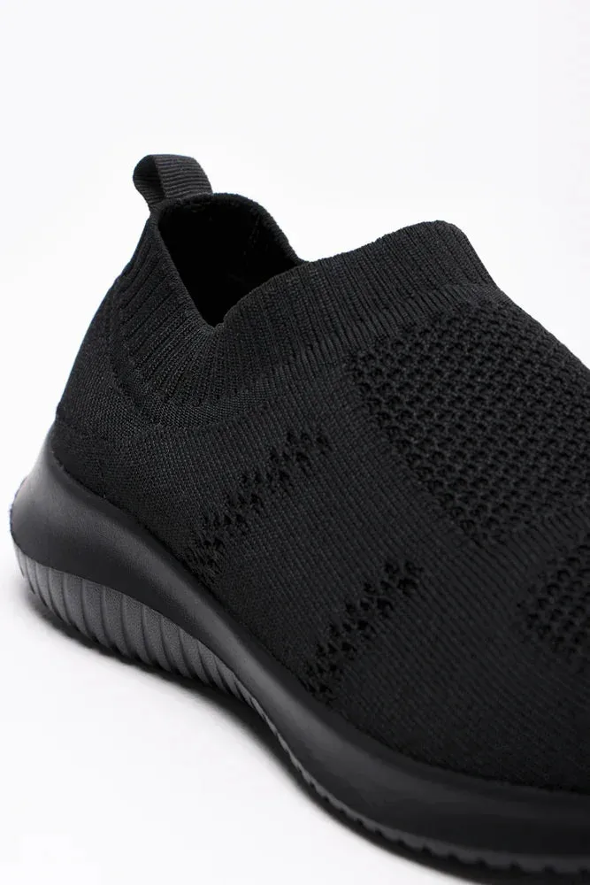 Knitted Trainer Black Sole Protector Sneakers