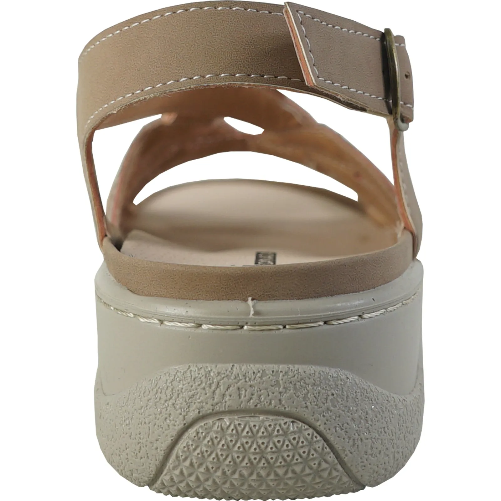 5 Below Sandals KOZI Women Comfort Casual Sandal OY3130 Wedge Sandal Taupe  Replaceable Orthopedic Footbed