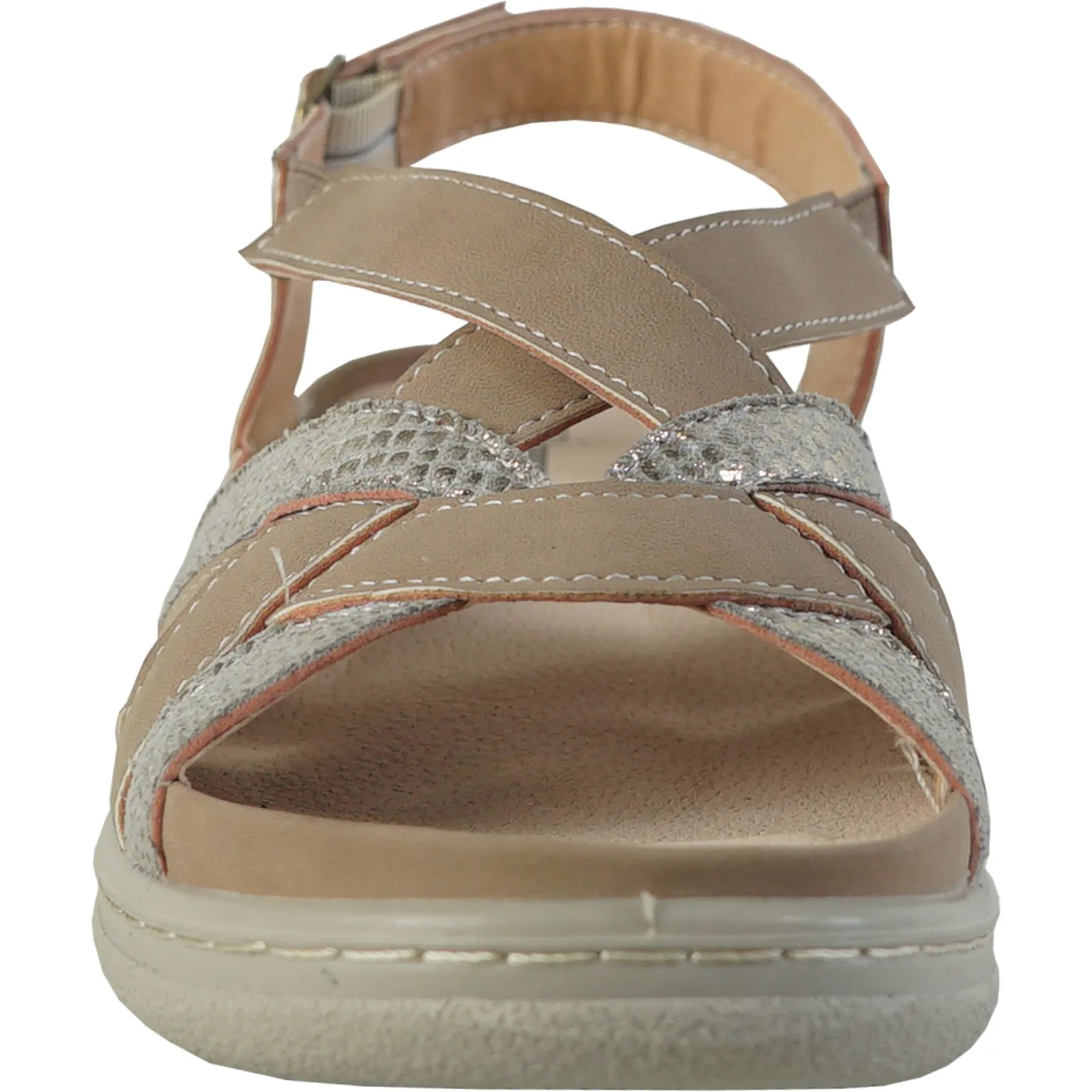 Sandals Ochi Photos KOZI Women Comfort Casual Sandal OY3130 Wedge Sandal Taupe  Replaceable Orthopedic Footbed