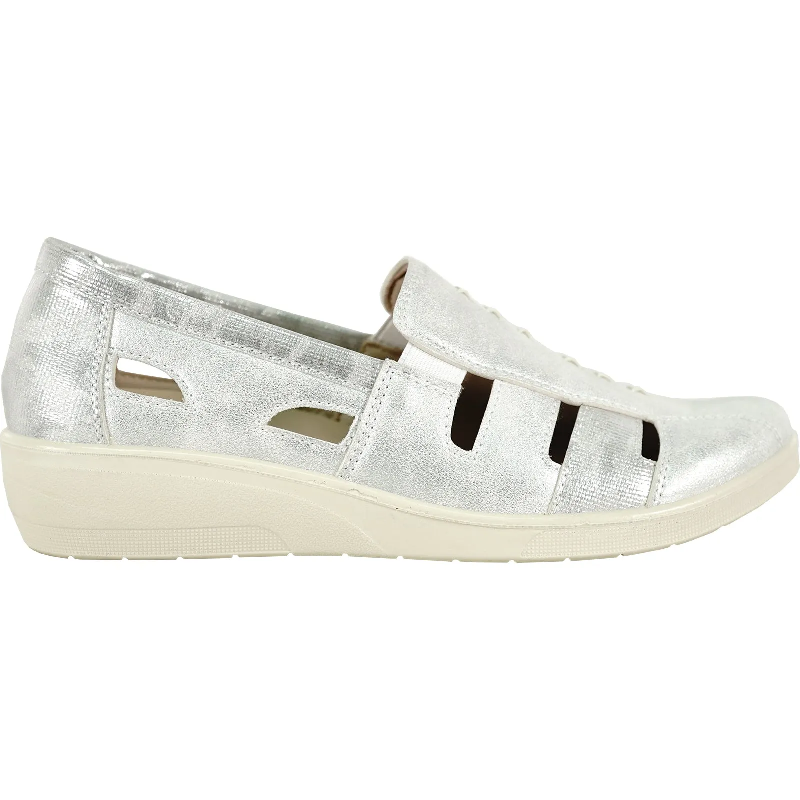 Walk Sandals Comfortable KOZI Women Comfort Casual Shoe OY3236 Wedge Sandal Silver