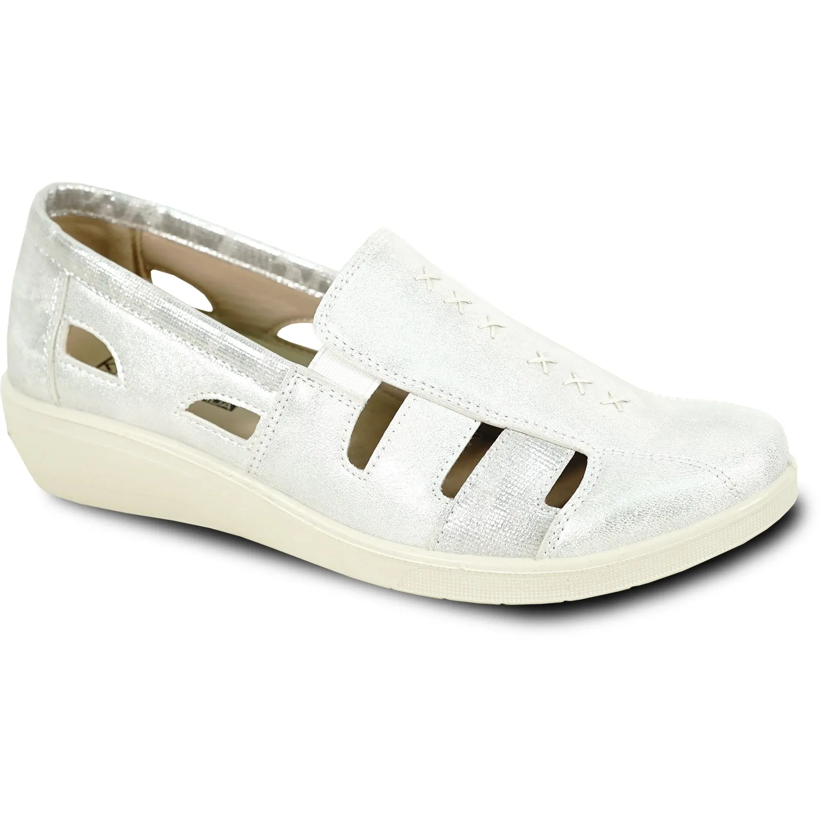 Sandals Negril Map KOZI Women Comfort Casual Shoe OY3236 Wedge Sandal Silver