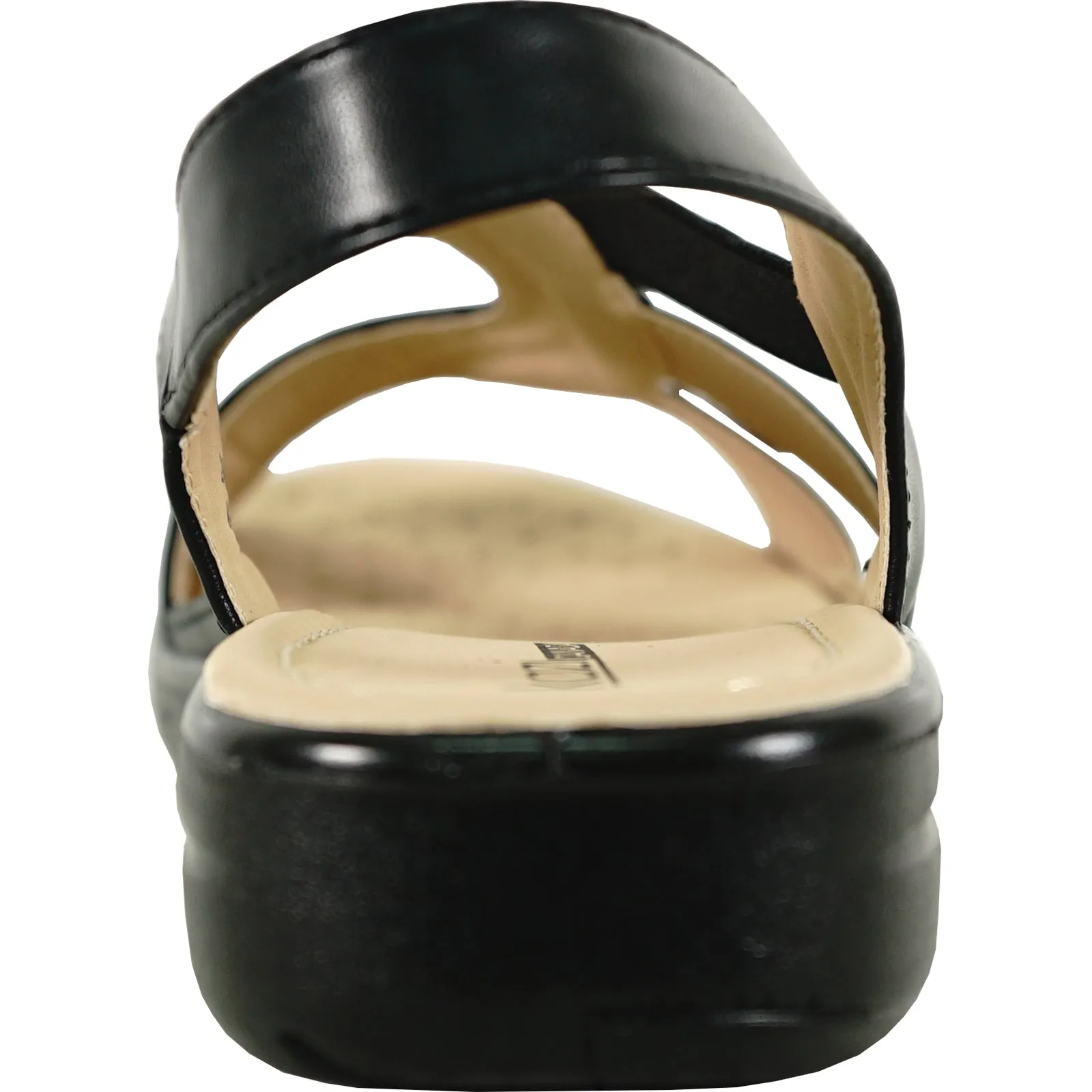 kozi Women Sandal OY3132 Comfort Wedge Sandal Black Sandals Good For Flat Feet