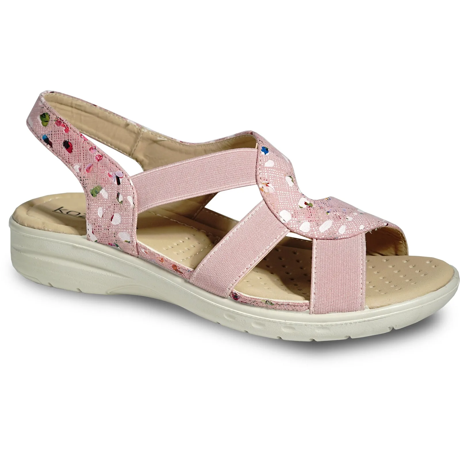 Sandals Hotel Exuma Bahamas kozi Women Sandal OY3132 Comfort Wedge Sandal Dusty Pink