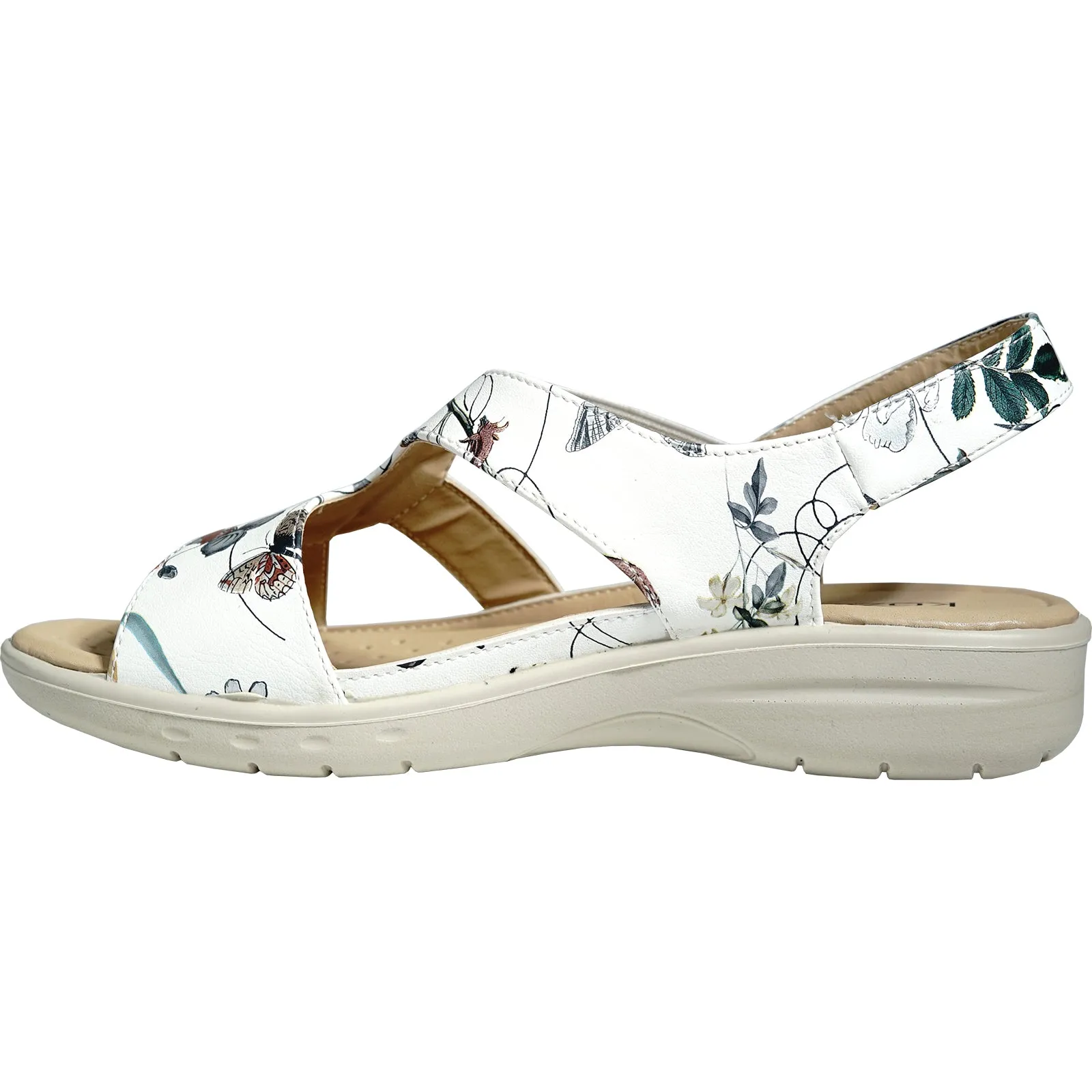 kozi Women Sandal OY3132 Comfort Wedge Sandal Flower-2 Slide In Sandals