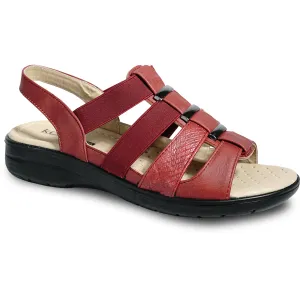 kozi Women Sandal OY5126 Comfort Wedge Sandal Red Sandals Footwear