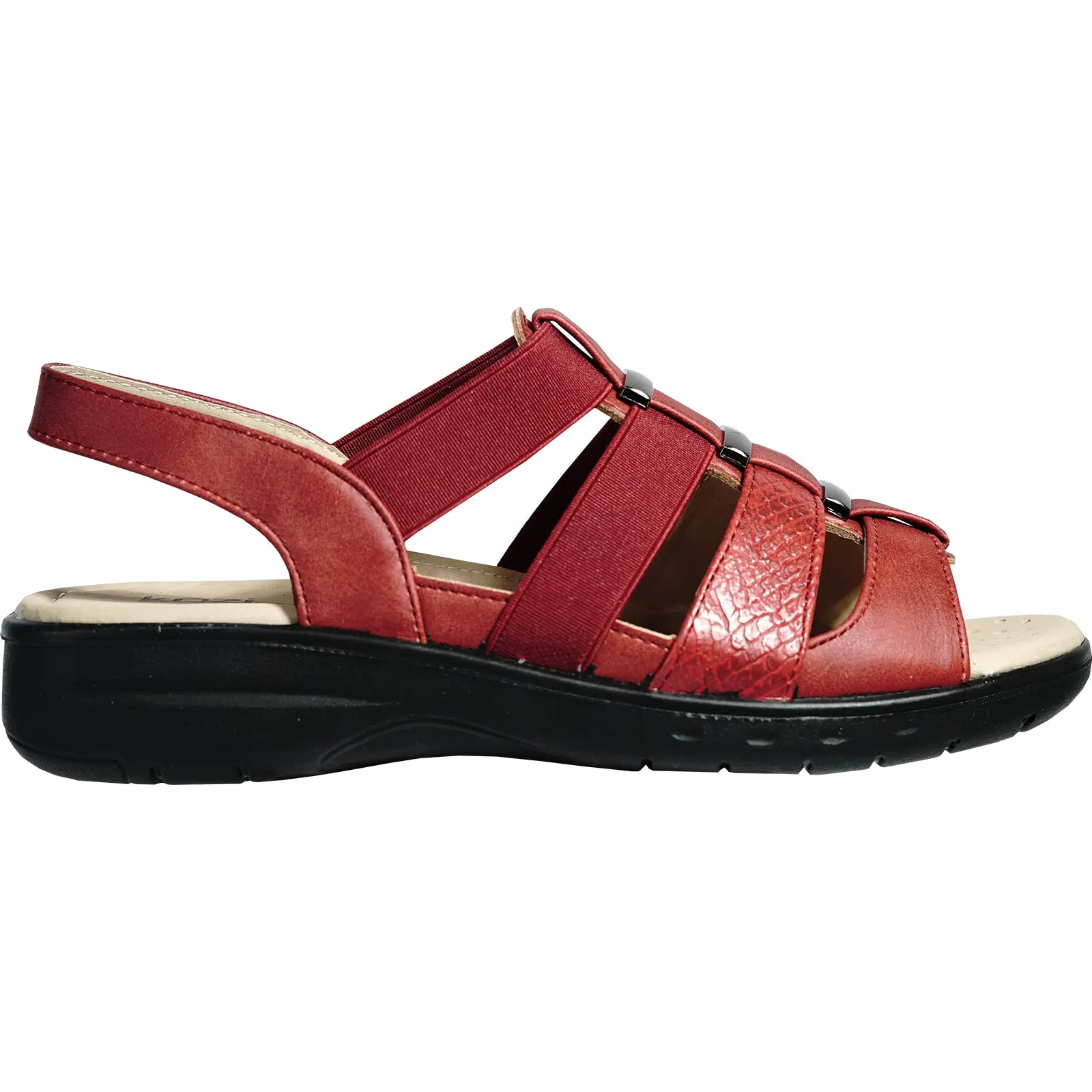 kozi Women Sandal OY5126 Comfort Wedge Sandal Red Stride Rite Sandals