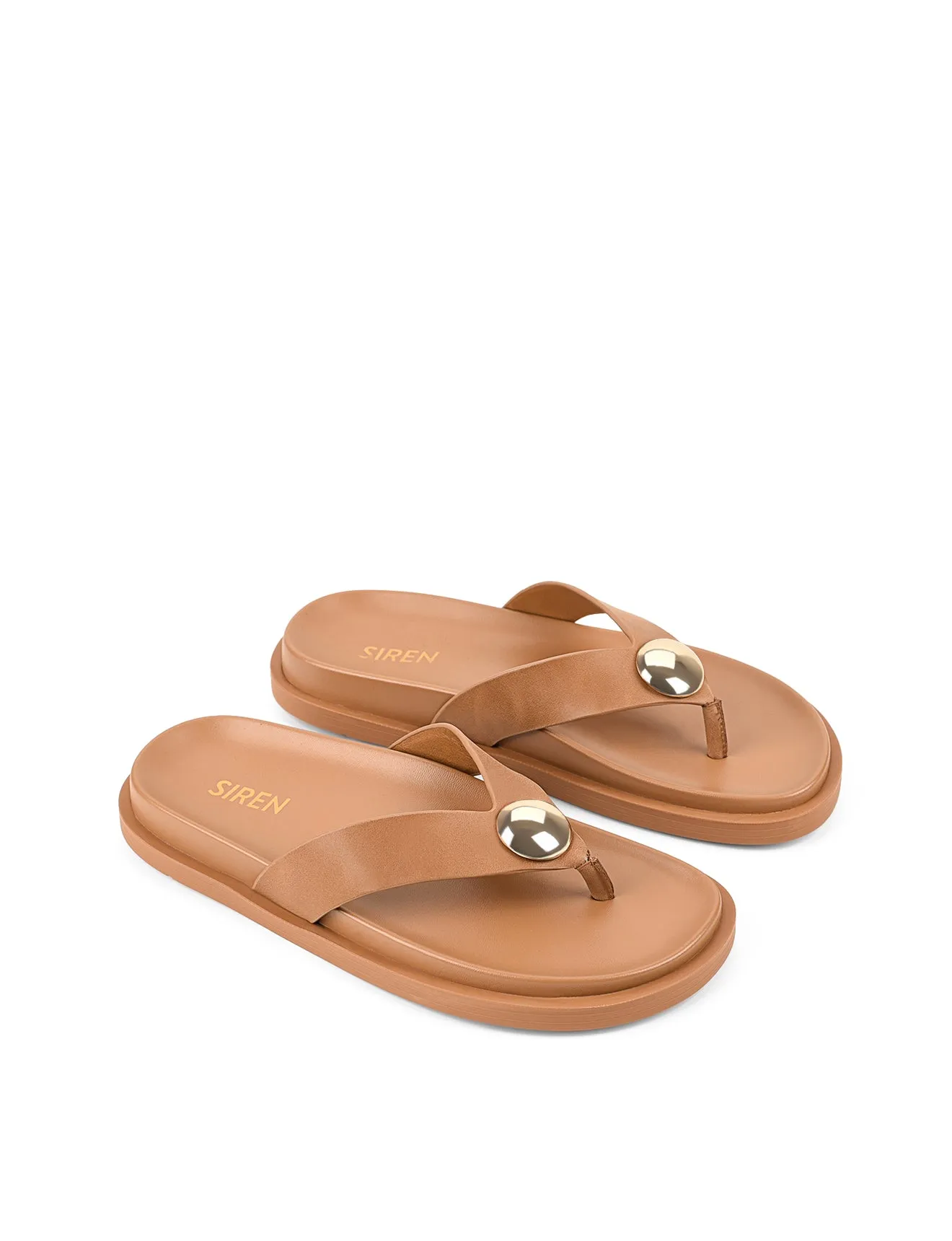 Designer Sandals Sale Lani Footbed Sandals - Tan Leather