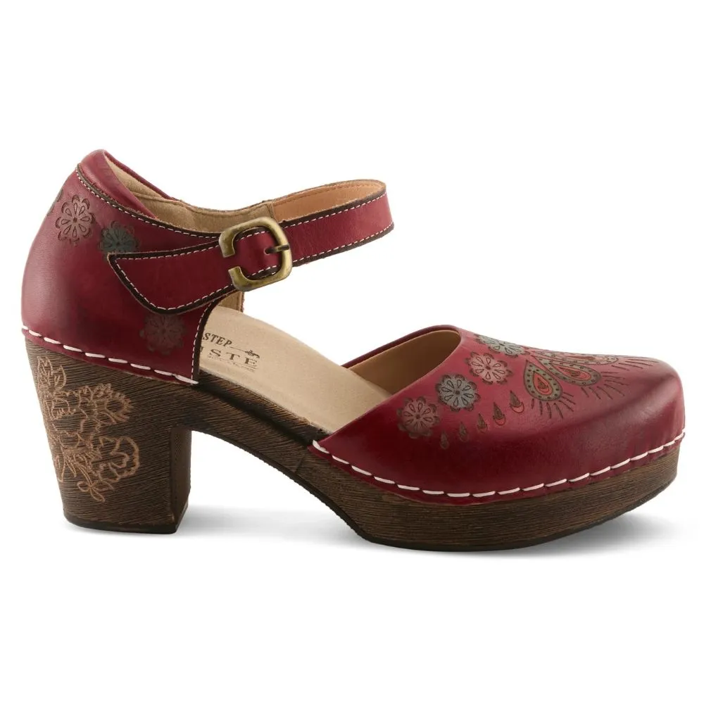 L'artiste By Spring Step Bridgitte Dark Red Multi Leather Pump (Women's) Walmart Dress Code Shoes