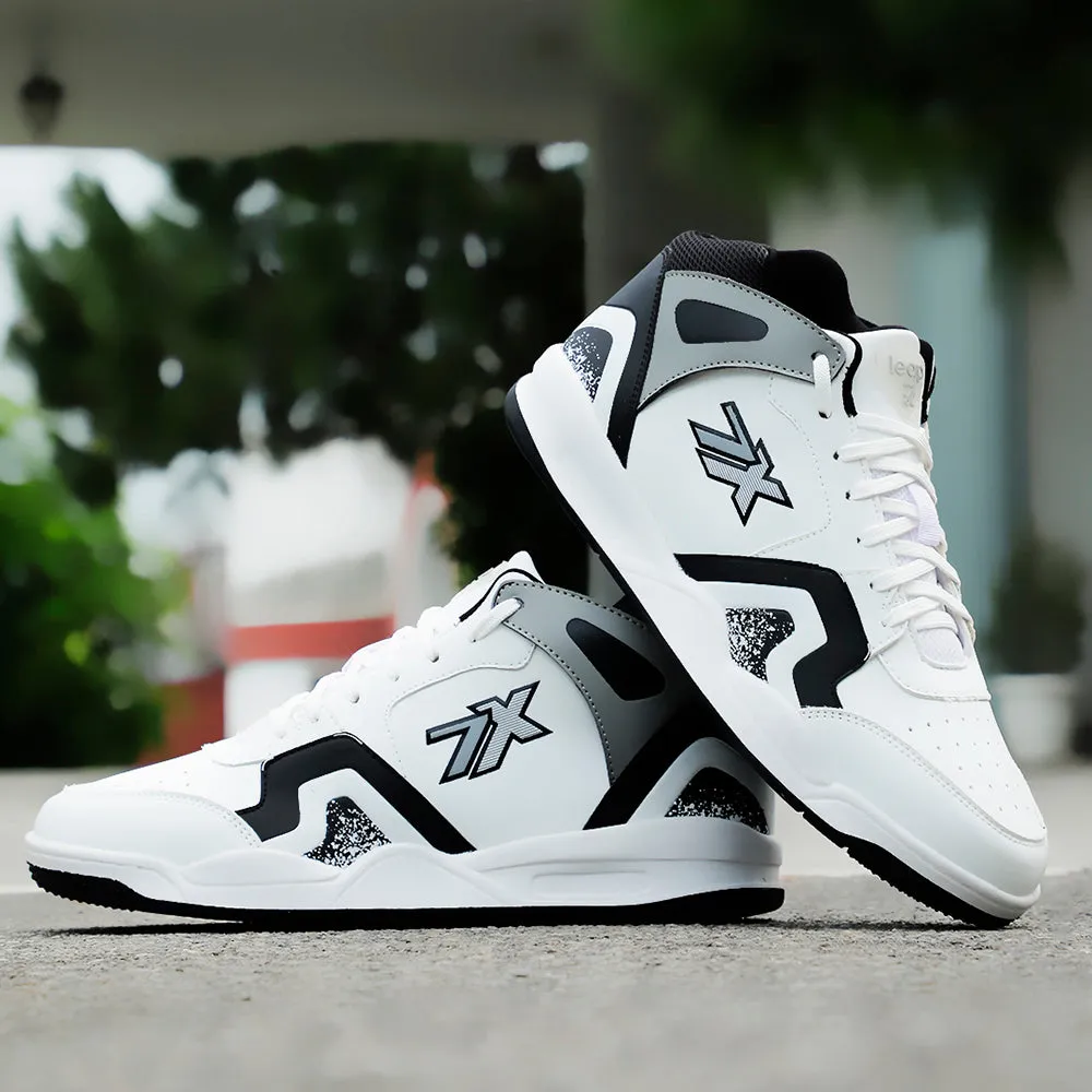 Leap7x Casual White Sneakers For Mens PRESTON By Liberty Glitter Star Sneakers