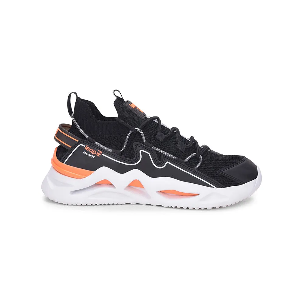 Casual Shoes Good Arch Support Leap7x Lacing Black Casual Shoes For Men NUCLEAR-1 By Liberty