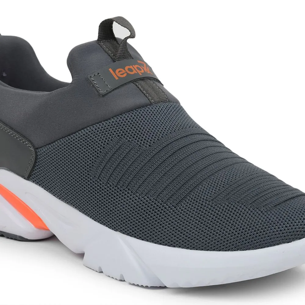 Leather Sole Casual Shoes Leap7x Non-Lacing Grey Casual Slip-on Shoes For Men BRISK-01 By Liberty