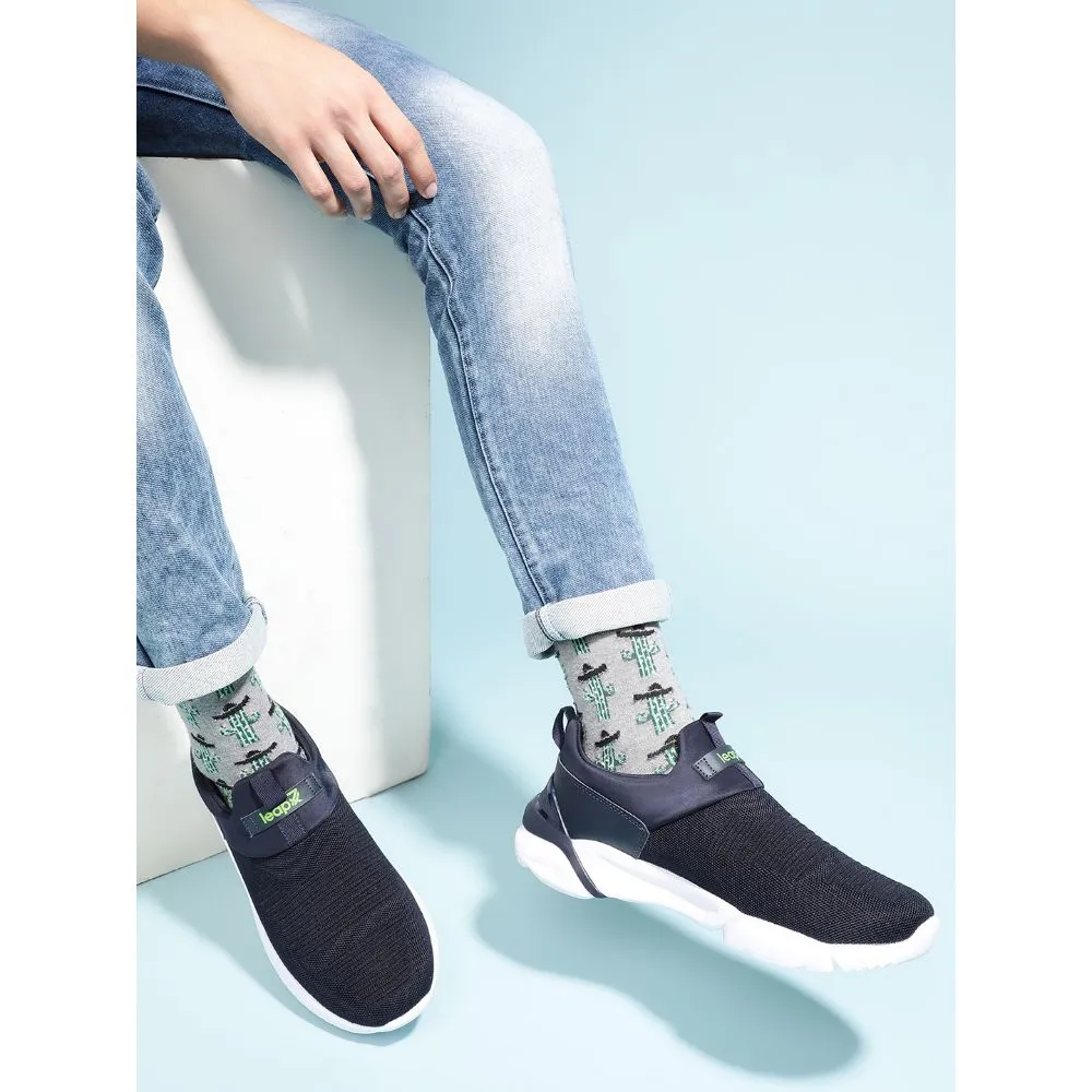Marter Casual Slip On Shoes Leap7x Non-Lacing Navy Blue Casual Slip-on Shoes For Men BRISK-01 By Liberty