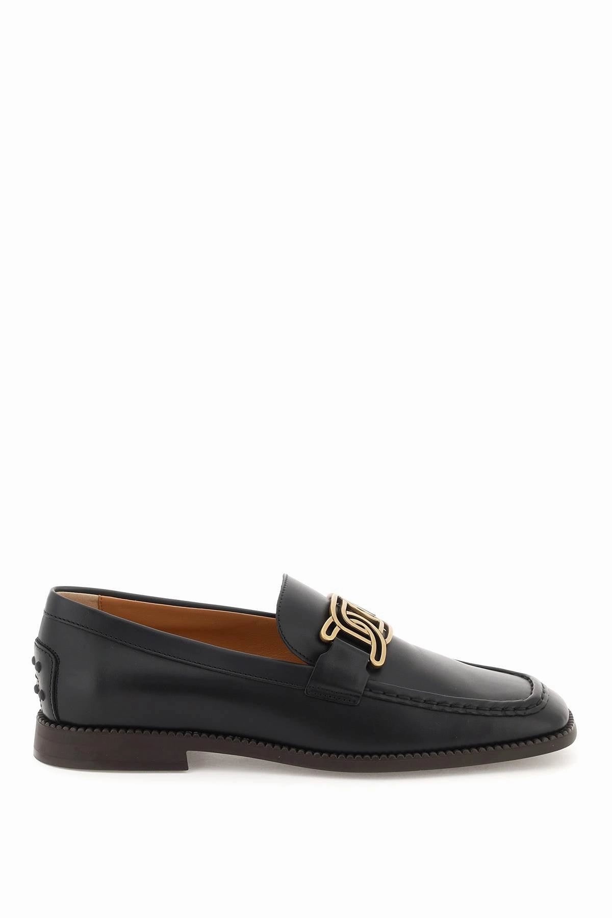 Loafers Brand LEATHER CHAIN LINK DETAIL LOAFERS