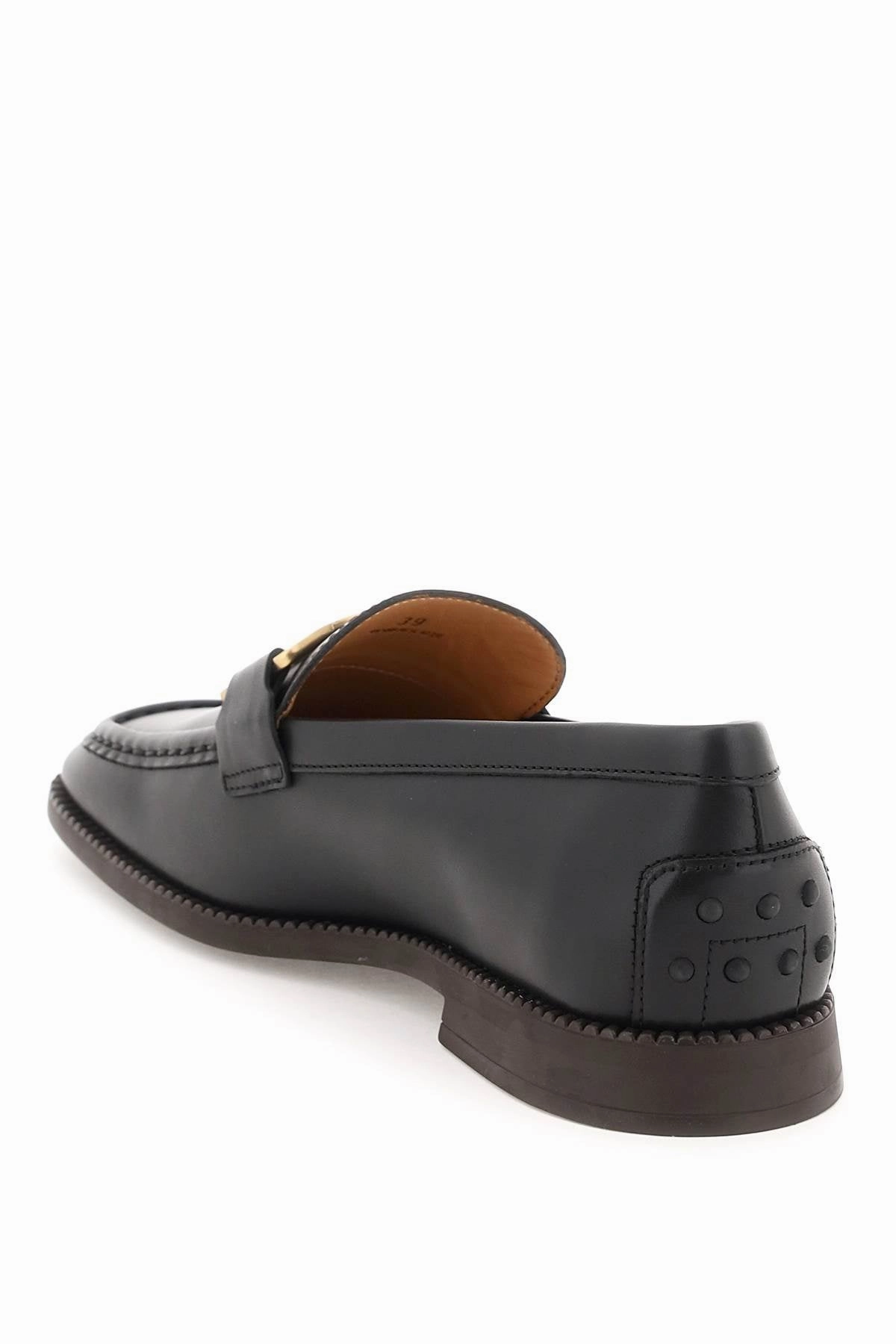 Sandy Liang Loafers LEATHER CHAIN LINK DETAIL LOAFERS