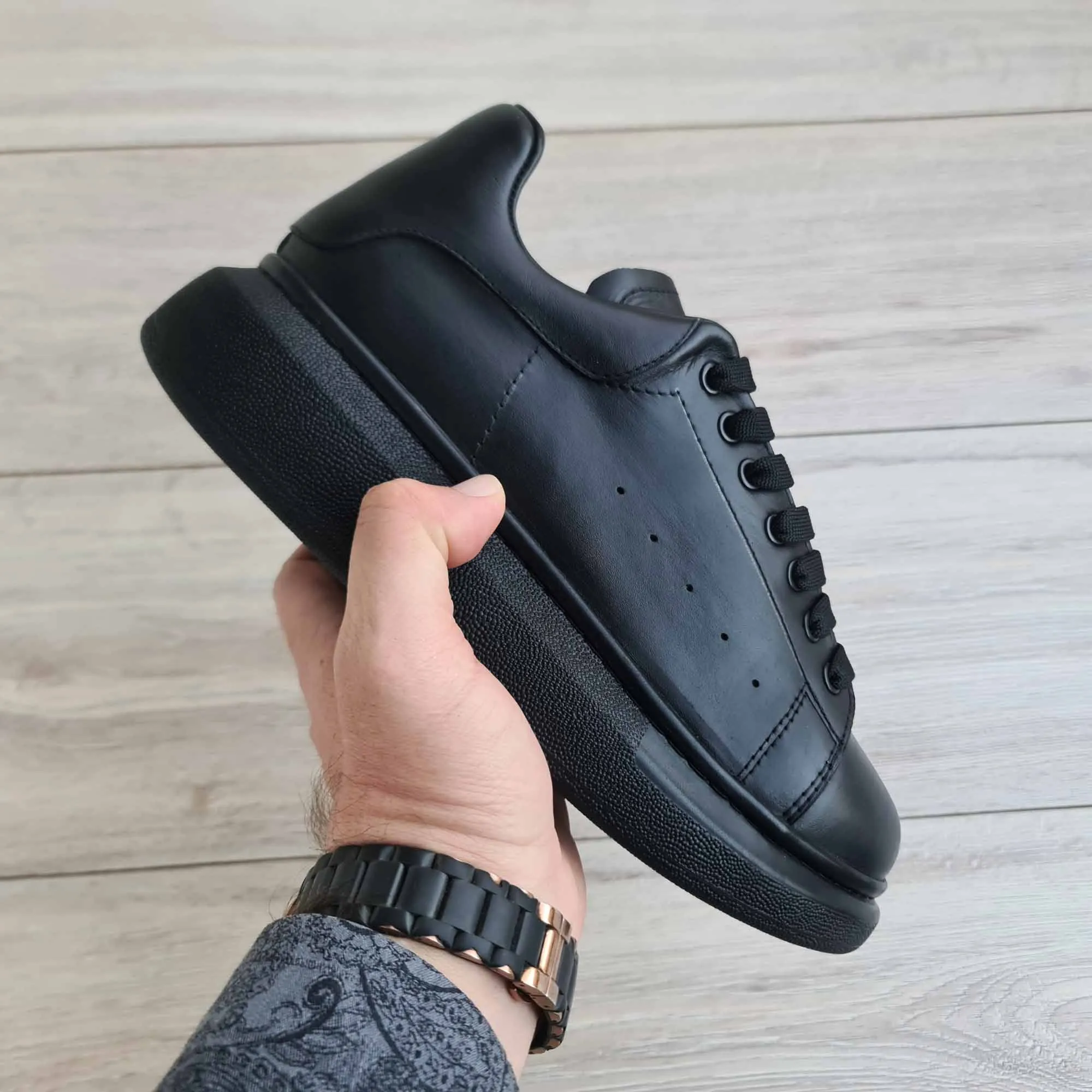 Best Sneakers For Dresses Lift Black Soft Genuine Leather Sneakers | Platform High Sole