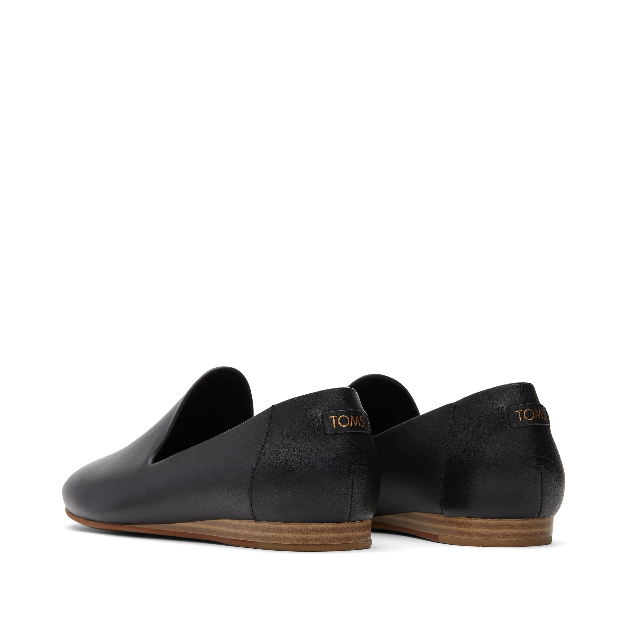 Darcy Black Leather Flat Flat Soled Shoes For Lifting