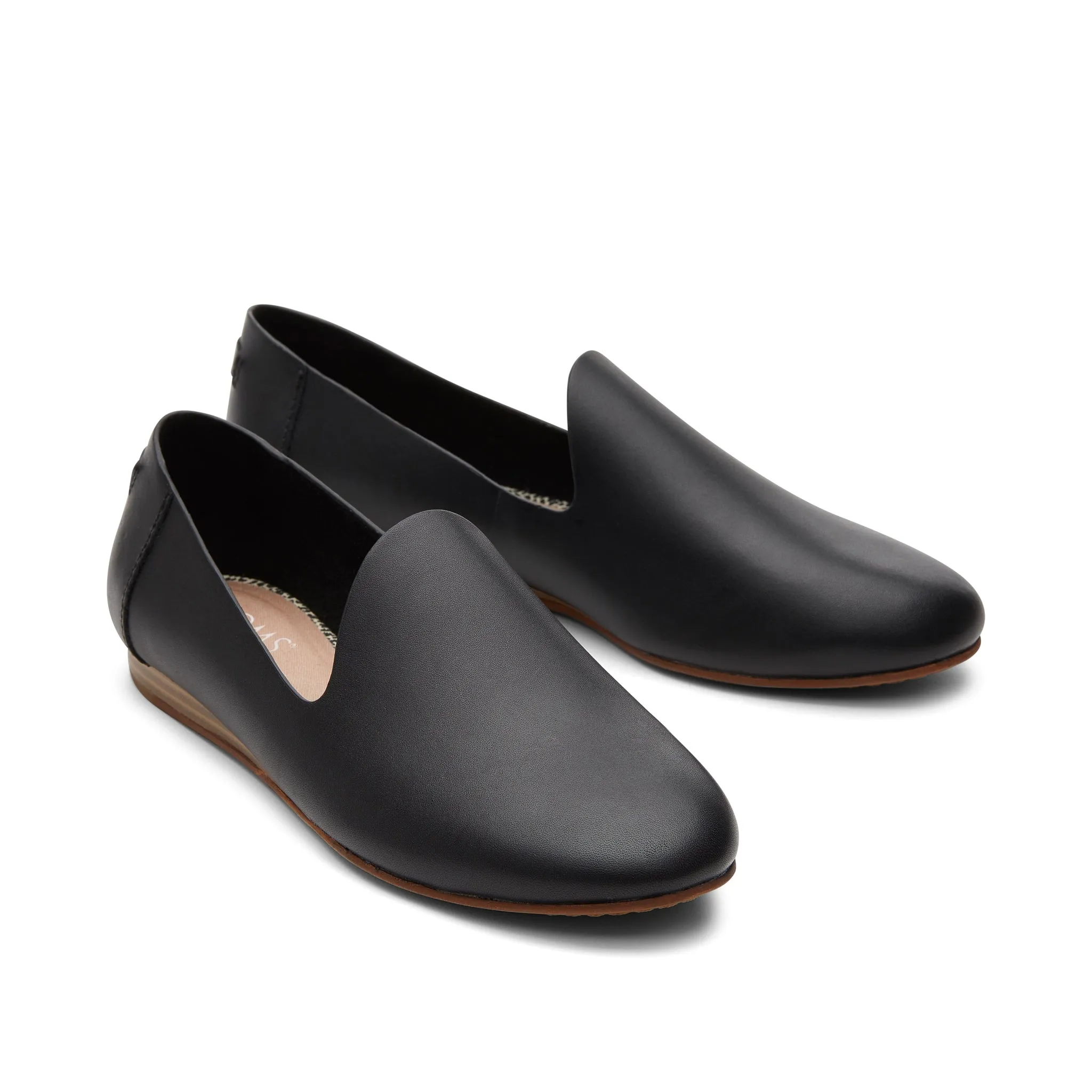 Darcy Black Leather Flat Design Flat Shoes