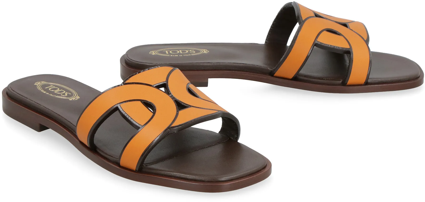 High-heel Strappy Sandals LEATHER LOGO SANDALS