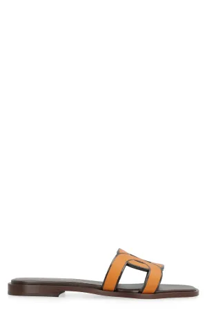 In Ocho Rios LEATHER LOGO SANDALS