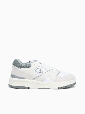 Lineshot 124 Wht Gry leather Crystal Shoes