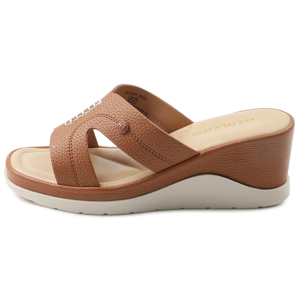 Healers Tan Casual Sandal For Women S172-02 By Liberty Thong Heels Sandals