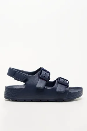 Sandals Slides Shoes Double Strap Sandals Navy
