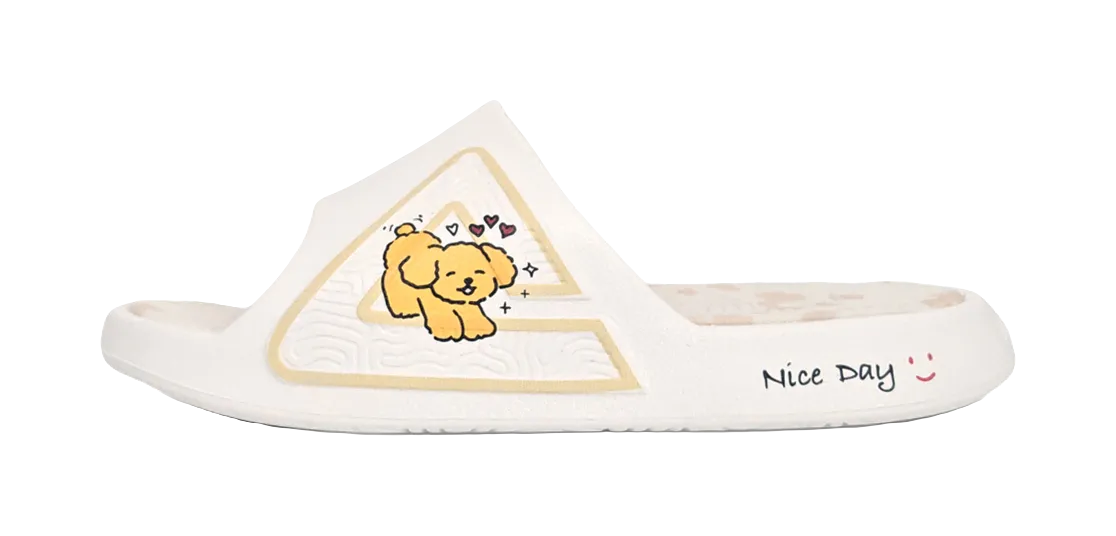 Ruby Slippers Oakleaf Hydrangea Size PEAK Tai Ji1.0 Quiet Cushioning Slide Slippers Unisex Ivory Yellow