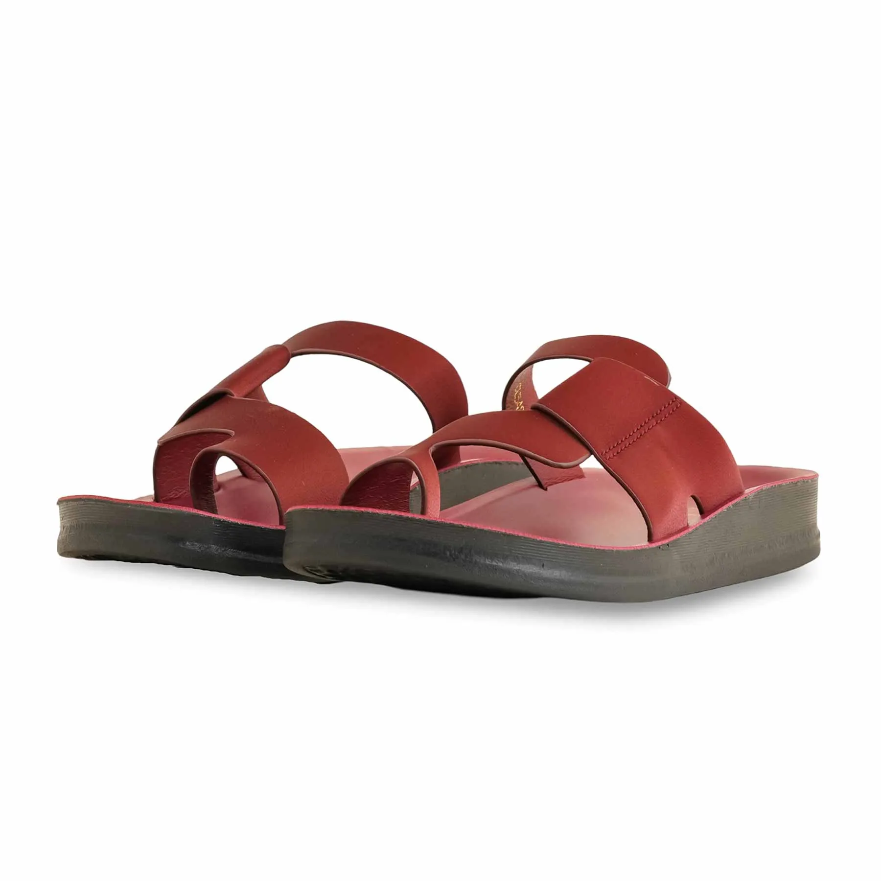 Stamp Trail Lace Flat Shoes Maroon Casual Women Softy CL5489