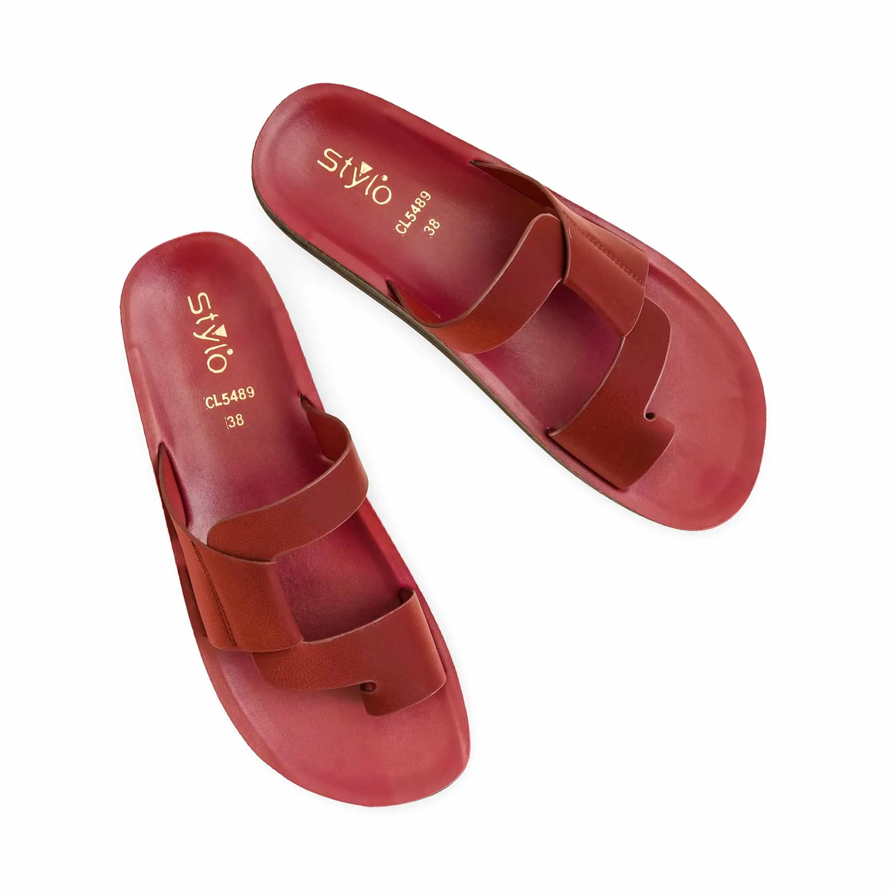 Cloth Flats Shoes Maroon Casual Women Softy CL5489