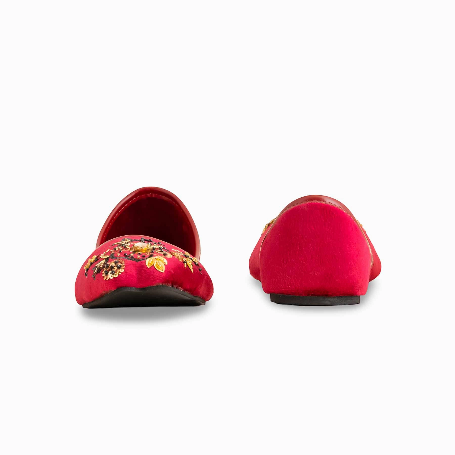 Flat Platform Shoes Maroon Fancy Women Khusa EC8558