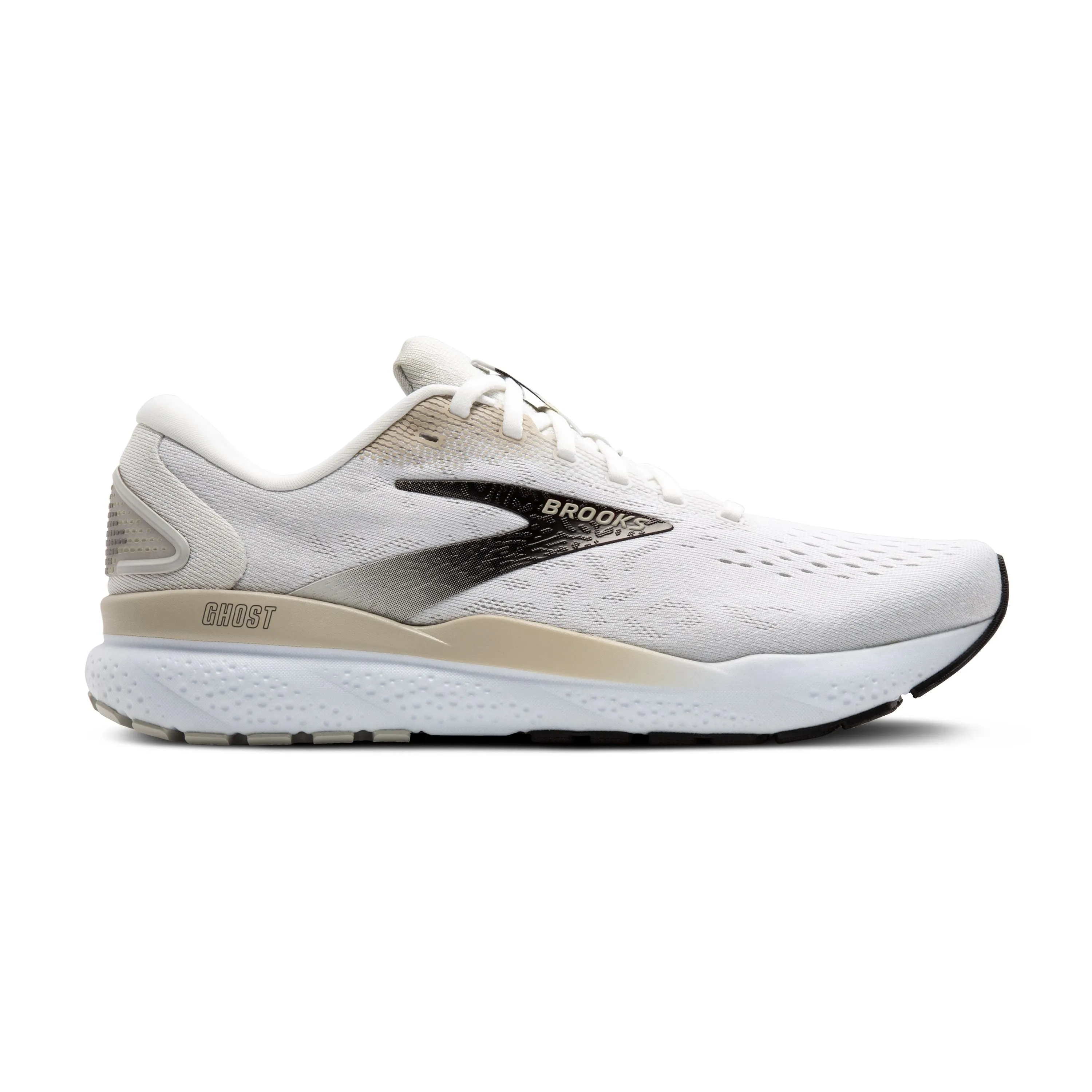 Brooks | Ghost 16 | Men's | White/Cream/Pink Running Shoe For Arch Support