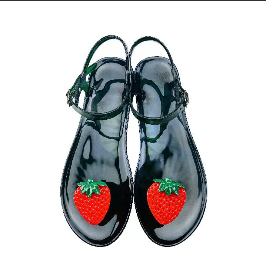 Gravel Flat Shoes Melissa Brand Cherry  New Women Flat Sandals Melissa Shoes For Women Jelly Sandals Female Jelly Shoes Adulto Mulher