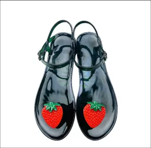 Pakistani Flat Shoes Melissa Brand Cherry  New Women Flat Sandals Melissa Shoes For Women Jelly Sandals Female Jelly Shoes Adulto Mulher
