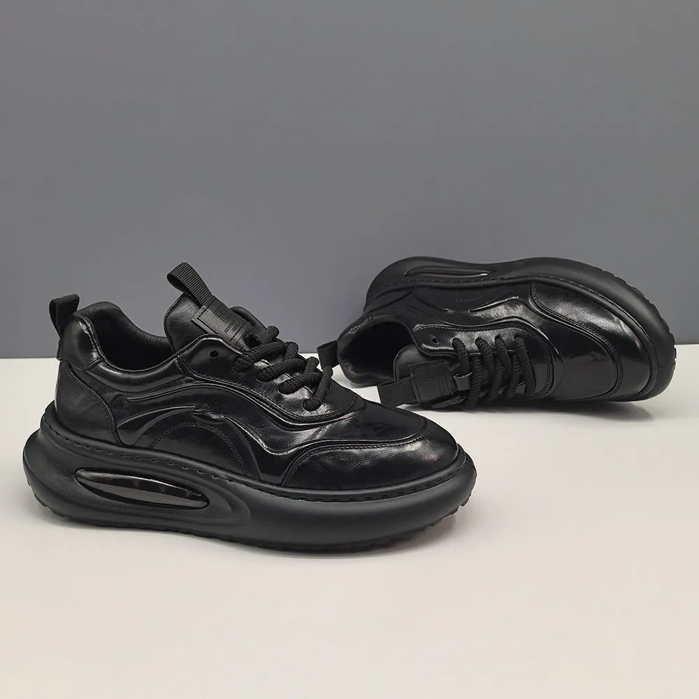 Mk Casual Shoes Men Casual Thick Soled Retro Leather Sneakers