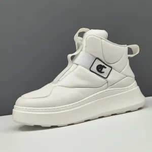 Best Business Shoes Men Fashion Minimalism Leather High Top Casual Shoes