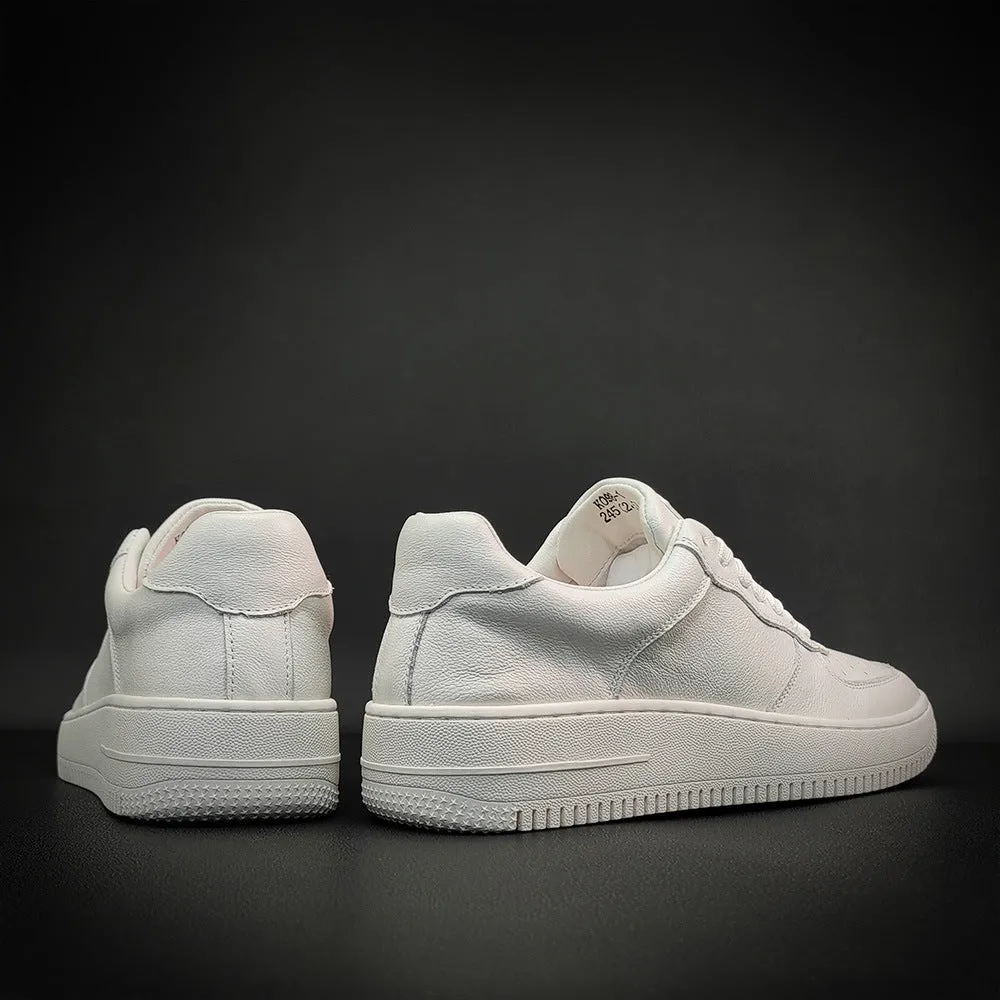 Upscale Casual Shoes Men Fashion Pure White Casual Skate Sneakers