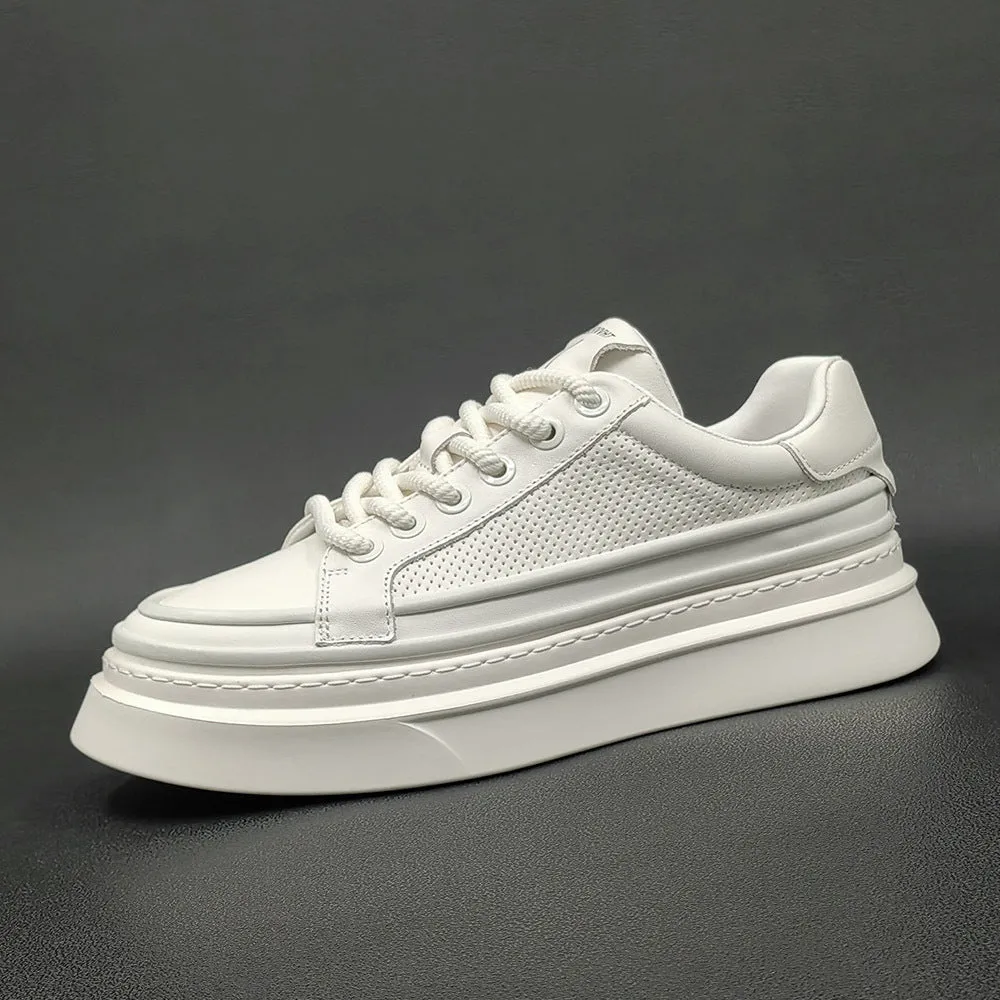 Casual Wedding Guest Shoes Men Minimalist Breathable Leather Fashion Casual Sneakers