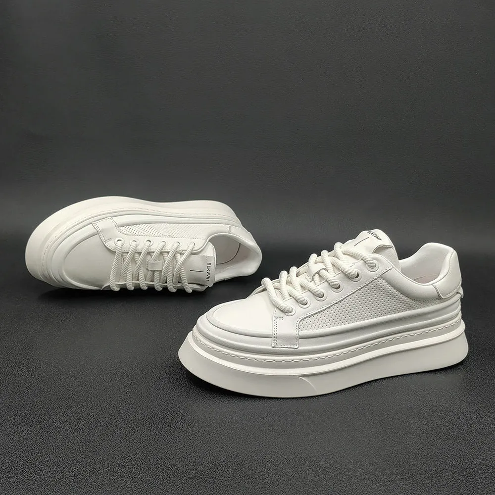 Breathable Business Casual Shoes Men Minimalist Breathable Leather Fashion Casual Sneakers