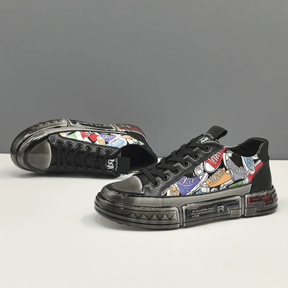 Agent Leather Dress Casual Loafer Shoe Men Stylish Pattern Leather Casual Skate Shoes