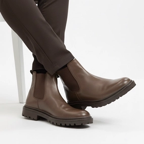 Men brown leather long Comfortable Shoes Basketball