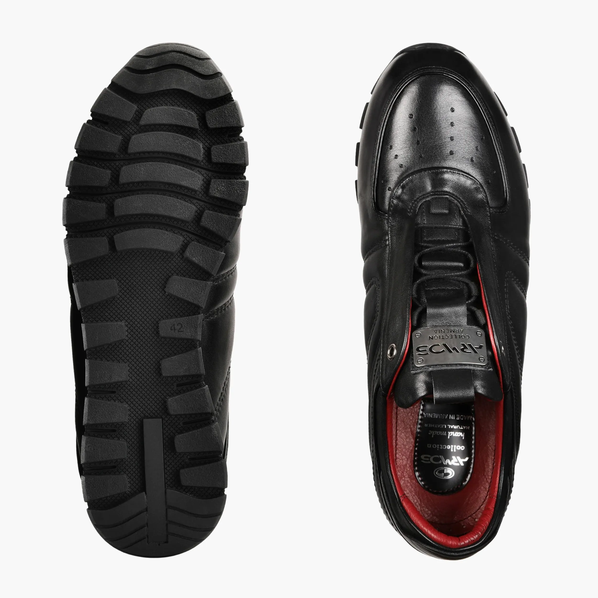 Men's Black Leather Perforated Sneaker Foot Locker Sneakers