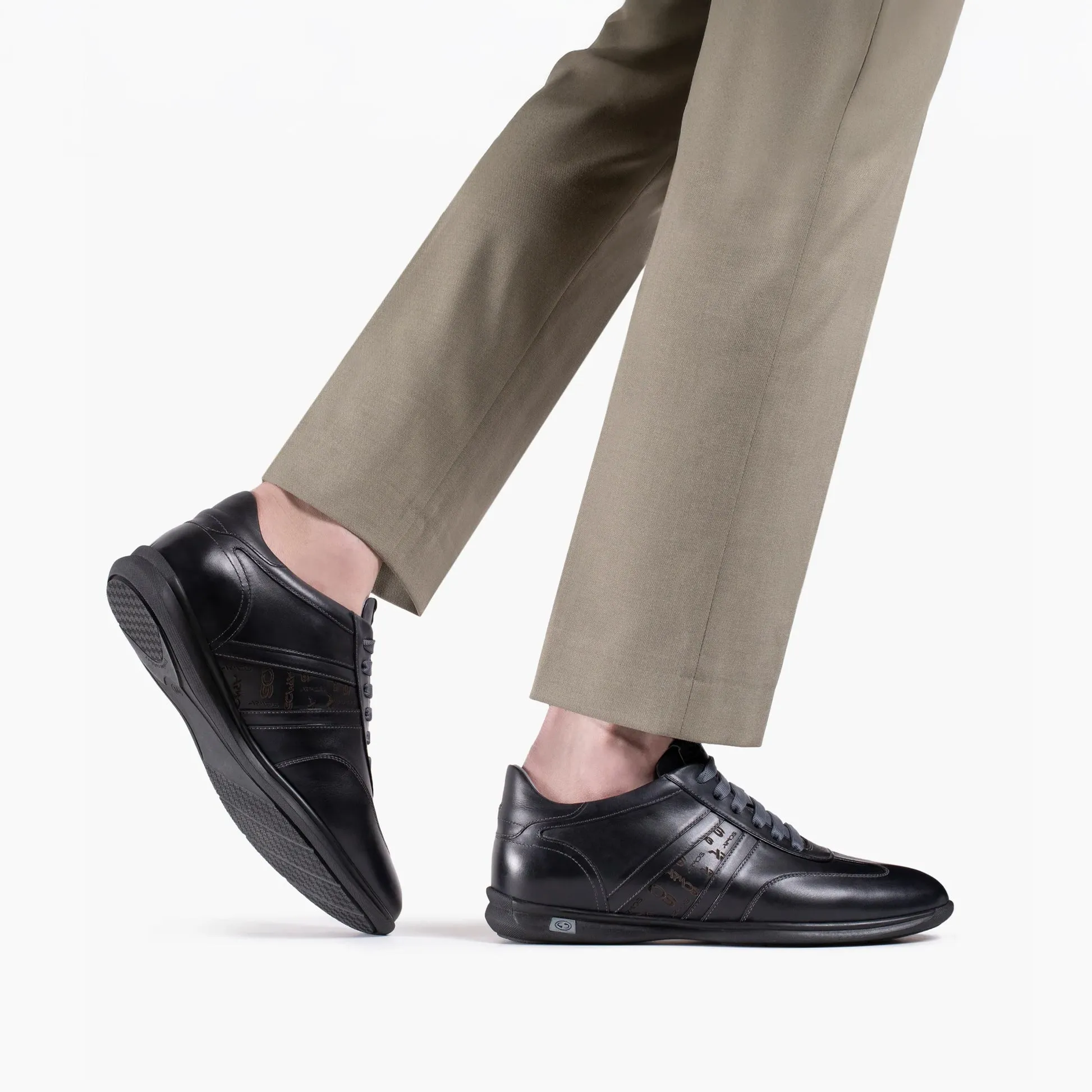 Height Increasing Sneakers Men's Dark Blue Leather Sneaker