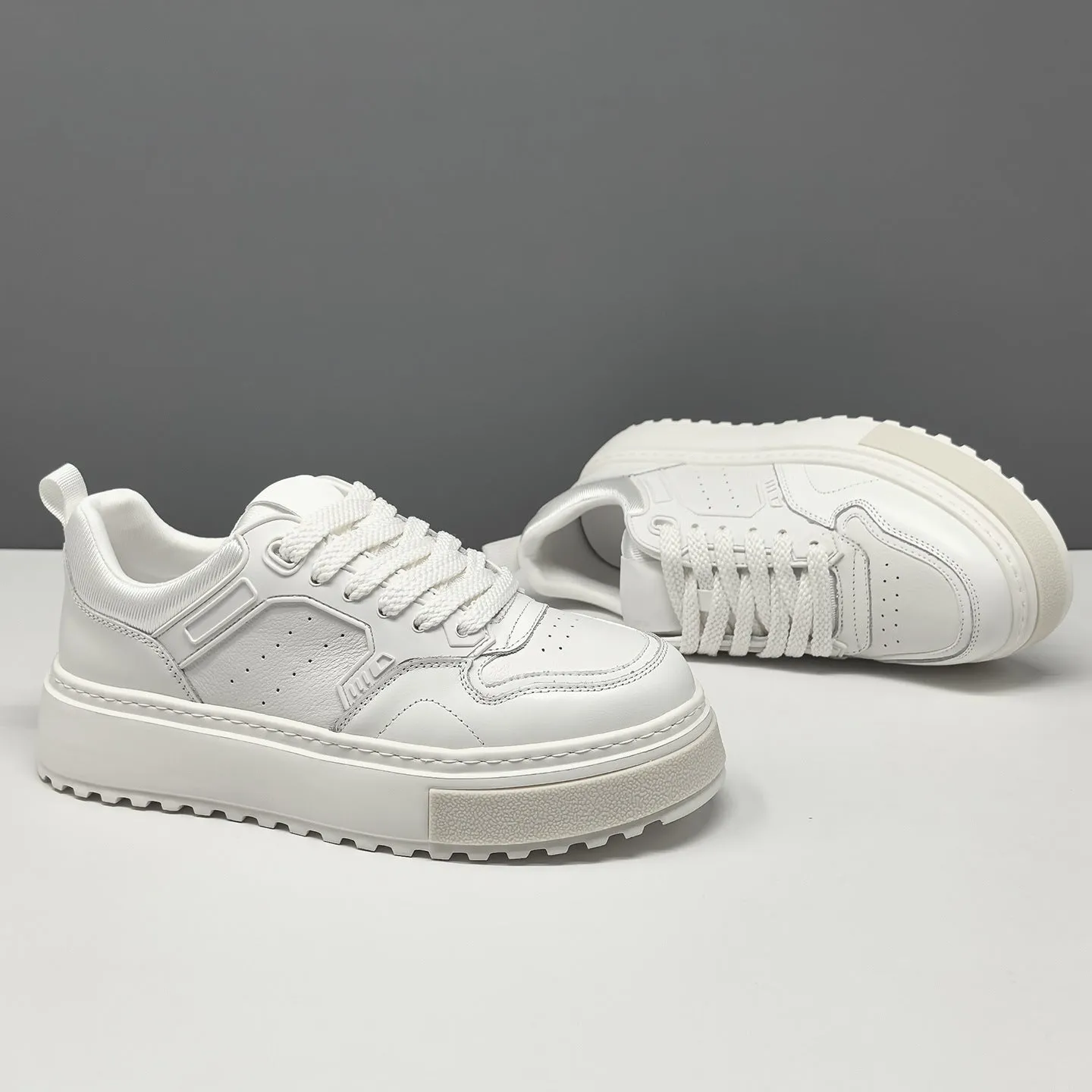 Men's Fashion Breathable Leather Thick Soled Casual Shoes Contour Casual Golf Shoes Reviews