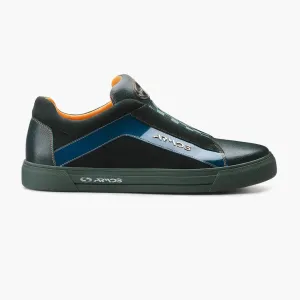 New Sneakers Out Men's Green Chess Pattern Leather Sneaker