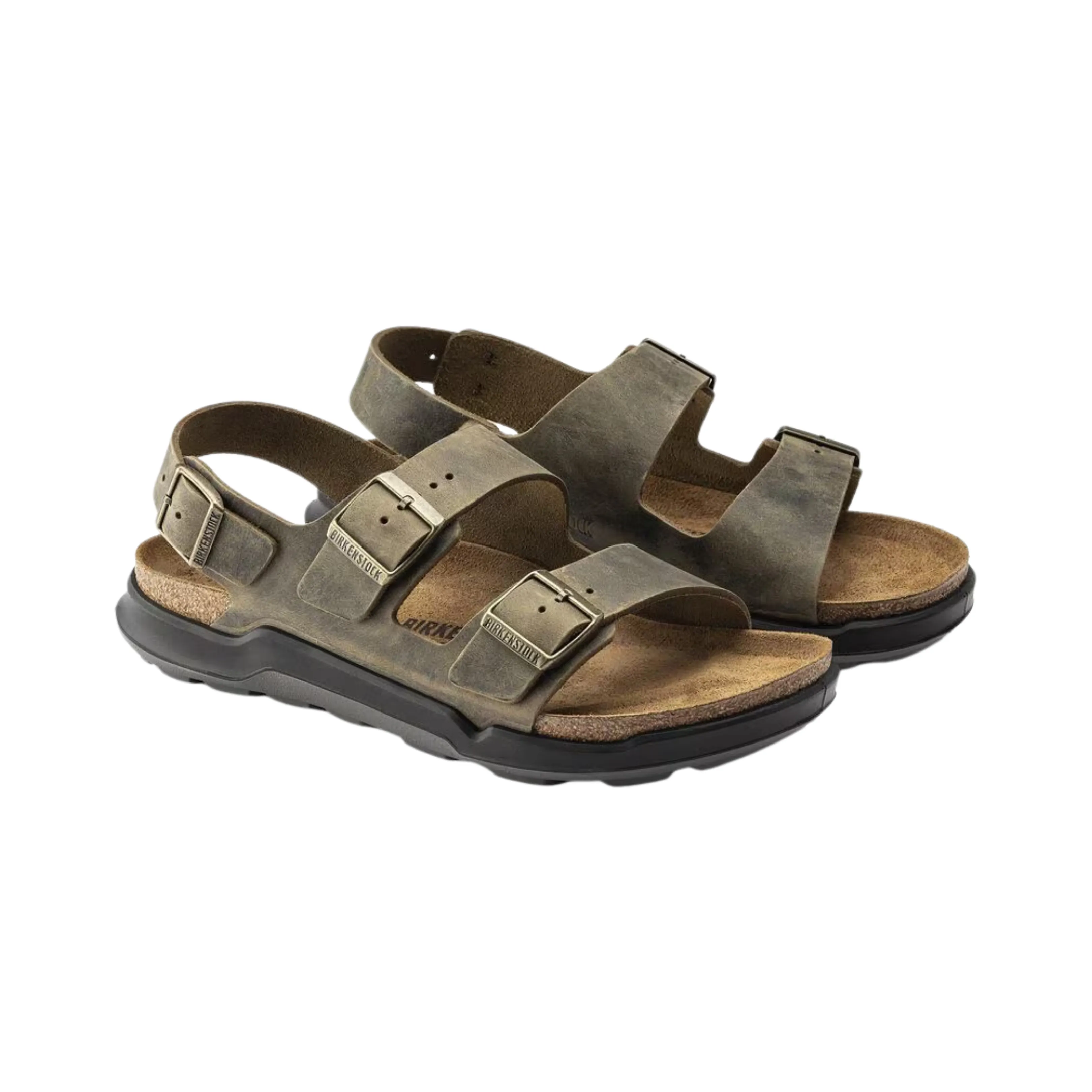 Men's Milano Rugged Men (Oiled Leather) - Faded Khaki Affordable Flat Shoes