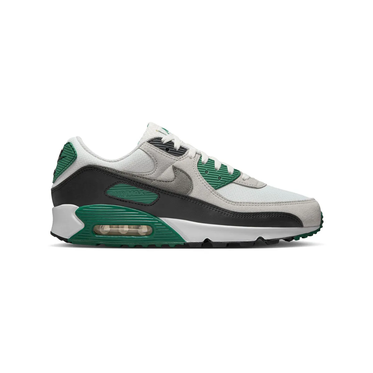 MENS NIKE AIR MAX 90_SUMMIT WHITE/SMOKE GREY-EVERGREEN AURA Tennis Shoes