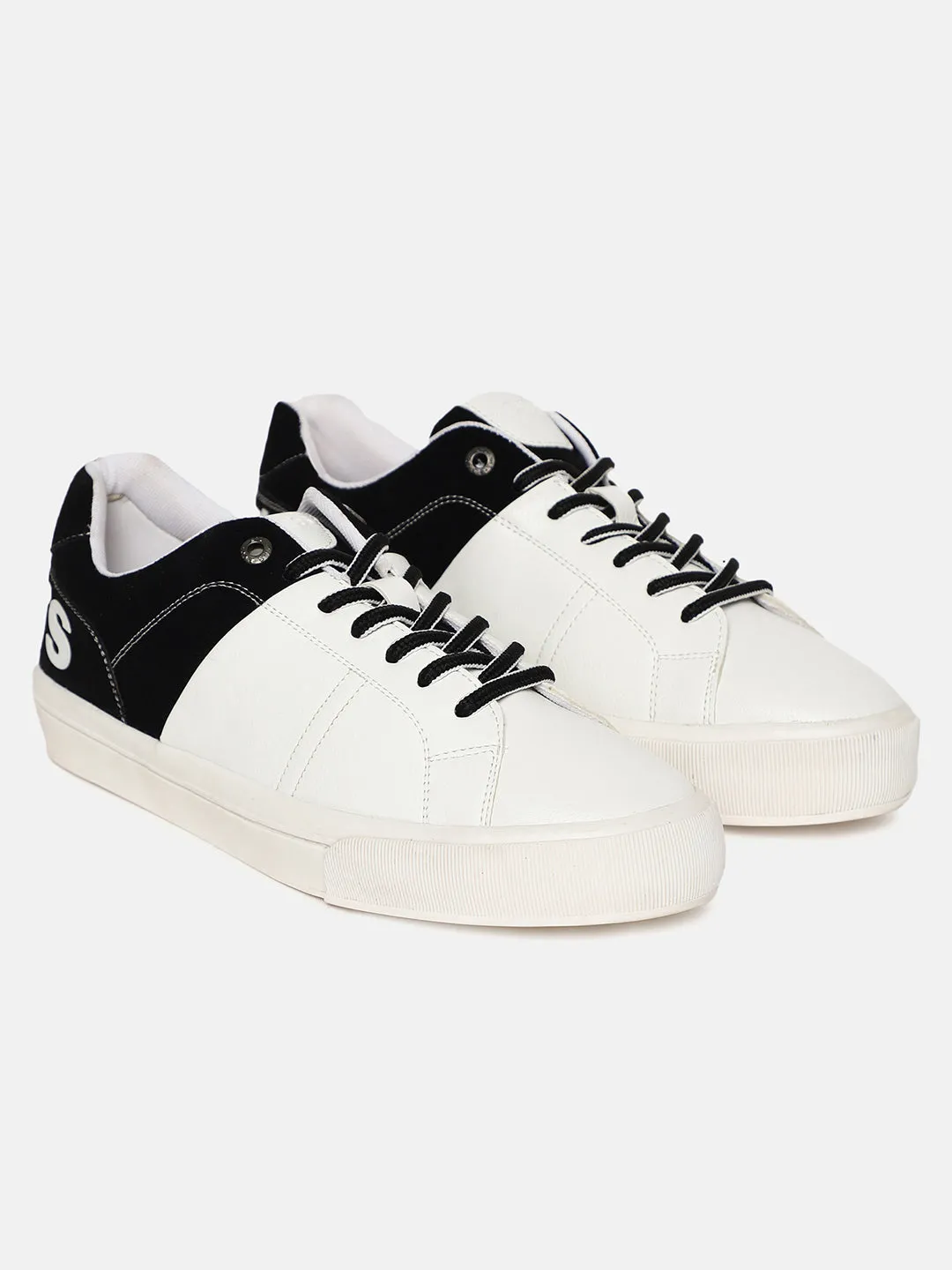 Hamilton Casual Shoes Men's White And Black Colorblock Shoes
