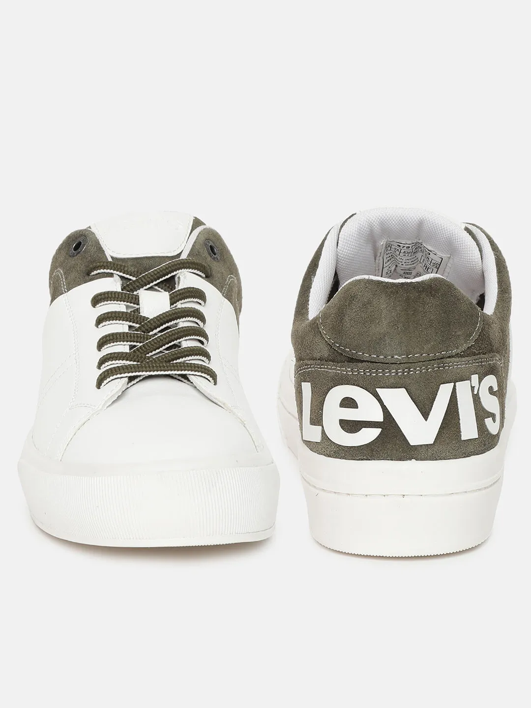 Sneakers Sports Grille Men's White And Green Colorblock Shoes